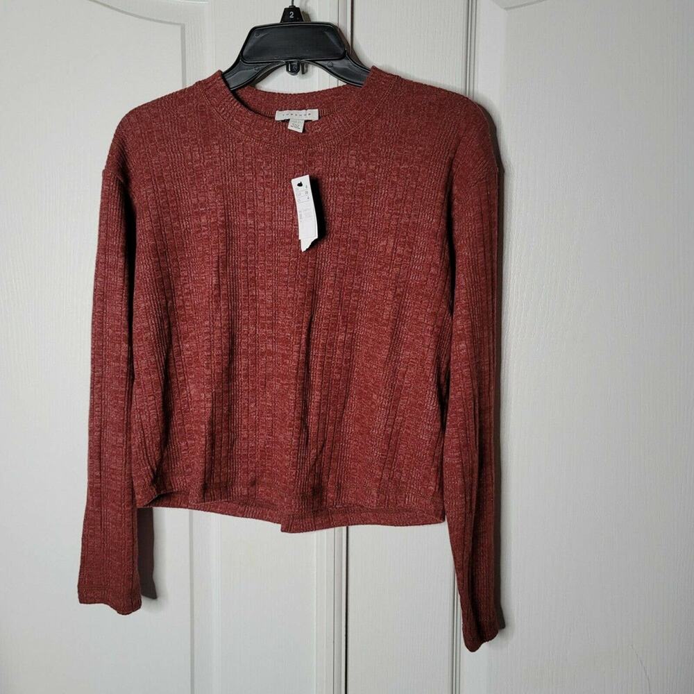 Topshop Split Back Cut & Sew Sweater Crewneck size US4 - Picture 2 of 5